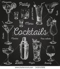 Set Of Sketch Cocktails And Alcohol Drinks Vector Hand Drawn Illustration Set Of Sketch Cocktails And Alcohol Drin Alcoholic Drinks Cocktails How To Draw Hands