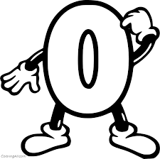 Classic numbers 0/zero coloring page. Number 0 With Arms And Legs Coloring Page Coloringall