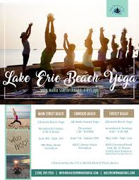 Woo Hoo Come Catch A Lake Erie Beach Yoga Class With Maria This Summer Classes Run Through Labor Day Beach Yoga Erie Beach Lake Erie