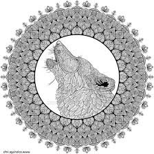 C'est un coloriage de loup difficile. 15 Beau De Coloriage Mandala Loup Photos Wolf Mandala Mandala Coloring Pages Wolf Colors