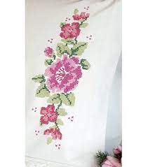 Dimensions Pink Rose Pillowcase Pair Stmpd X Stitch Kit Jo Ann Cross Stitch Cross Stitch Flowers Cross Stitch Pillow