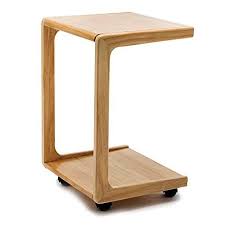 Xiaoyan End Table Sofa Side Table Laptop Table Rolling Casters Small Tea Table Bedside Table Shelf Side Table Wood Simple Side Tables Solid Wood Coffee Table