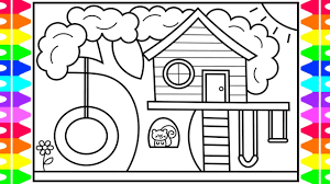 For boys and girls, kids and adults, teenagers and toddlers, preschoolers and older kids at school. How To Draw A Treehouse For Kids Treehouse Drawing Treehouse Coloring Pages For Kids Youtube