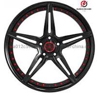Red Screw Glossy Black Barrel 2 Piece Forged Aluminium Rims Alloy Wheels  5X130 5X112 20 Inch Wheels