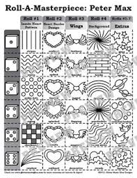 Roll A Masterpiece Peter Max Art History Game Art Sub Plans Peter Max Art Art Lessons