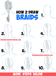 What's the shape of a braid in hair? How To Draw Braids With Easy Step By Step Drawing Tutorial How To Draw Step By Step Drawing Tutorials