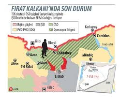 24 ağustos 2016, saat 04.00'de türkiye cerablus'u işi̇d'ten almak için askerî harekât başlattığını açıkladı. El Bab Da Suriye Rejimi Turk Askerine Havadan Saldirdi