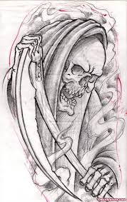 Download santa muerte stock vectors. Attractive Outline Grim Reaper Tattoo Design Reaper Tattoo Grim Reaper Tattoo Tattoo Design Drawings