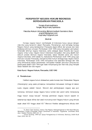 Pdf Perspektif Negara Hukum Indonesia Berdasarkan Pancasila