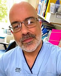 Michael Roncone, a healthcare support worker in the stroke rehab ward at  Royal Victoria Hospital is taking