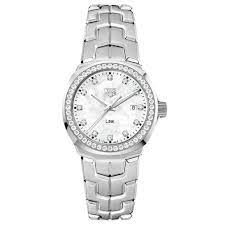 Tag heuer formula 1 diamond dial steel and ceramic ladies watch wah1221bb0865. Tag Heuer Link 32mm Mother Of Pearl Diamond Watch Fink S