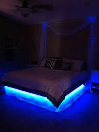 A glow in the dark bed. Glow Bed With Fiber Optic Curtains Interior Design Living Room Awesome Bedrooms House Interior Decor