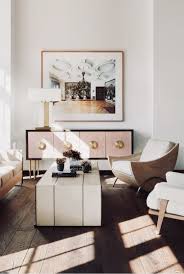 Gorgeous Mid Century Inspired Living Room With Pop Of Blush Pink And Gold And Yet It I Living Room Furniture Inspiration Living Room Design Modern Living Decor