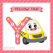Learning english alphabet with pictures and writing practice for children. Letter Y Uppercase Cute Children Colorful Transportations Abc Alphabet Tracing Flashcard Of Yellow Taxi For Kids Learning English Vocabulary And Handwriting Vector Illustration Royalty Free Cliparts Vectors And Stock Illustration Image 125198296