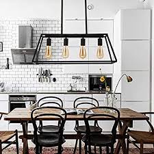 Walmart.com has been visited by 1m+ users in the past month Buy Gzbtech Linear Kitchen Island Lighting Black Industrial Metal Pendant Chandelier 4 Socket 53 3 Rod Height Adjustable Hanging Light Fixture For Indoor Living Dining Room Office 120v Ul Listed Online In Indonesia B07xjvkt4f