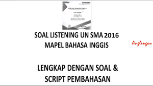 Soal Listening Bahasa Inggris Sma Dan Ma Un 2015 2016 Beserta Pembahasan Dan Jawabannya Youtube