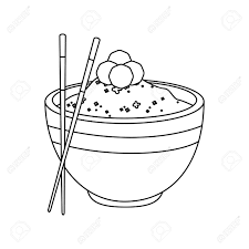 You can also draw a pair of chopsticks. Rice Bowl Icon Over White Background Vector Illustration Royalty Free Cliparts Vectors And Stock Illustration Image 79942981
