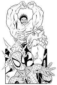 Hulk And Spiderman Coloring Pages Spiderman Coloring Hulk Coloring Pages Superhero Wall Art