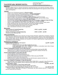 chemical engineering resume