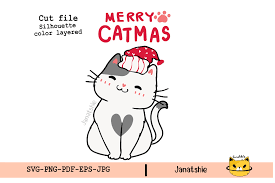Once you have the extracted files you should be able to click on the truetype file and open and install it to your computer. Cute Merry Christmas Cat Clipart Svg Graphic By Janatshie Creative Fabrica