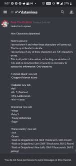 Maybe you would like to learn more about one of these? New Character Leaks Opbr