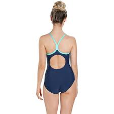 Speedo Splice Thinstrap Racerback Swimsuit Navy Diva Spearmint