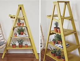 Ich bin da folgendermaßen vorgegangen: Blumenstander Bauen Holzleiter Gelb Pyramide Pflanzen Alte Holzleitern Heimwerkerprojekte Pflanzenregale