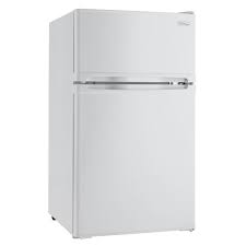 Danby 3 1 Cu Ft Mini 2 Door Refrigerator In White With Freezer Dcr031b1wdd The Home Depot Compact Refrigerator Compact Fridge Tempered Glass Shelves