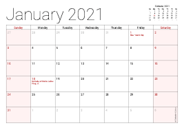Some holidays and dates are color coded. Printable 2021 Calendars Pdf Calendar 12 Com