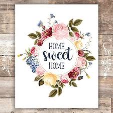 Join our free printable community to start your diy decorating today! Home Sweet Home Floral Wreath Art Print Home Wall Decor Unframed Dream Big Printables