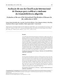 PDF) Avaliação do uso da Classificação Internacional de Doenças para  codificar a síndrome da imunodeficiência adquirida
