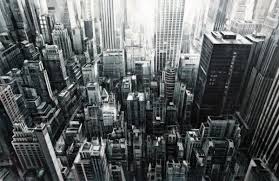 Black And White New York City Wallpaper Early Morning In Manhattan Design Milk New York Wallpaper City Wallpaper Cityscape Painting