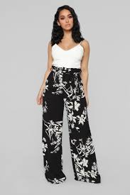 Black And White Striped Jumpsuit Outfit Flossie Floral Jumpsuit Black White Fashion White Sleeveless Jumpsuit Black Jumpsuit