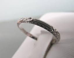Art Deco Wedding Ring 18k White Gold Ring Antique Wedding Band Eternity Band Dainty 1920s Band Edwardian Wedding Ring Size 6 Art Deco Wedding Rings