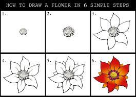 Follow along to learn how to draw and color this super easy rose drawing tutorial step by step. Pretty Flowers To Draw Step By Step Lily Flower Drawing Steps Lily Hobson Artworks Step By Step Flower Drawing Drawing Flower Step By Step Love