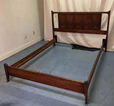 Antique jacobean style wood dining room set late 1800s 12 pieces ottowa furn. Mid Century Modern Broyhill Brasilia Walnut Full Size Bed Frame At 1stdibs