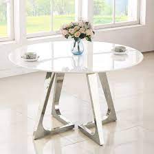 One fixed shelf and the spacious top make this end table. Kesley Marble Dining Table In Grey With Stainless Steel Base 899 95 Go Furniture Co Uk