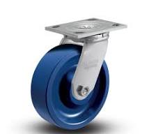 5"x2" USA-Rig Swivel Caster with Ergonomic Solid Blue Polyurethane Wheel