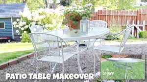 Patio Table Makeover Before And After How To Update An Old Patio Tab Table Makeover Patio Table Backyard Makeover