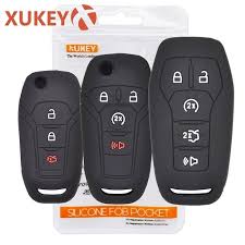 Silicone Key Case Fob For Ford F 150 F 250 F 350 F 550 Fiesta Ranger Fusion Mondeo Mustang S Max Explorer Edge Remote Cover 2018 Revie Fob Pocket Fobs Key Case