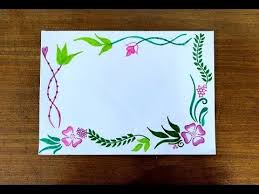 Diy Sketch Pens Simple Easy Decorative Border Design For Project File Back To School 445 Y In 2020 Floral Border Design Border Design Page Borders Design