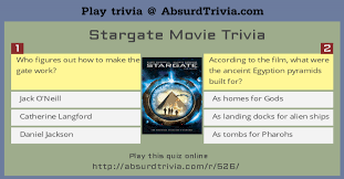 July 16, 2021 video quiz extravaganza answers. Stargate Movie Trivia