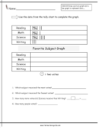 Reading And Creating Pictographs Worksheets From The Teacher S Guide 6th Grade Worksheets Kindergarten Worksheets Printable 1st Grade Worksheets
