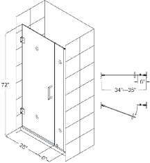 Standard Frameless Shower Door Width Google Search Frameless Hinged Shower Door Frameless Shower Doors Dreamline