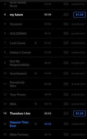 Billie eilish, the sensational artist of alternative pop music, announces to release her 2nd studio album happier than ever on july 30,2021. Billie Eilish Tours On Twitter The Full Tracklist For Billie S Album Happier Than Ever Out July 30th