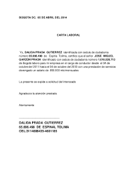 ¿qué es una carta de presentación laboral? Doc Carta Laboral Samuel Molina Academia Edu