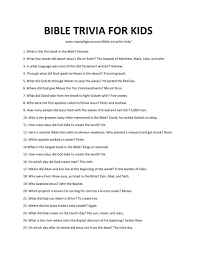 Perhaps it was the unique r. 58 Best Bible Trivia For Kids This Is The Only List You Ll Need