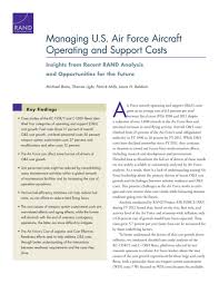 Managing U S Air Force Aircraft Operating And Support Costs