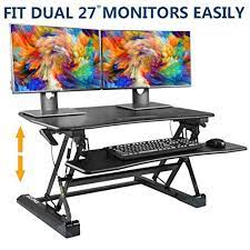 Visit our smart office setup product reviews. Buy Sita Office Standing Desk Height Adjustable Sit Stand Up Desk Riser Stand Fits Dual Monitors Adjustable Standing Desk Converter Topper Black 36 X 31 Online In Italy B07cwq9391