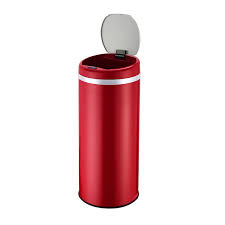 My husband did it again! Totti 42l 11 Gallon Red Rectangle Sensor Trash Can No Inner Bucket No Active Odor Filter Bathroom Vanities Modern Vanities Wholesale Vanities